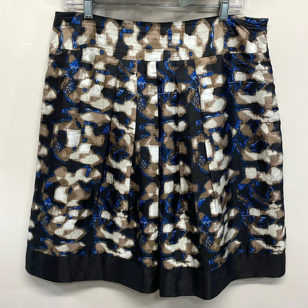 Dana Buchman 100% Silk Skirt Lined Pleated A-Line 12